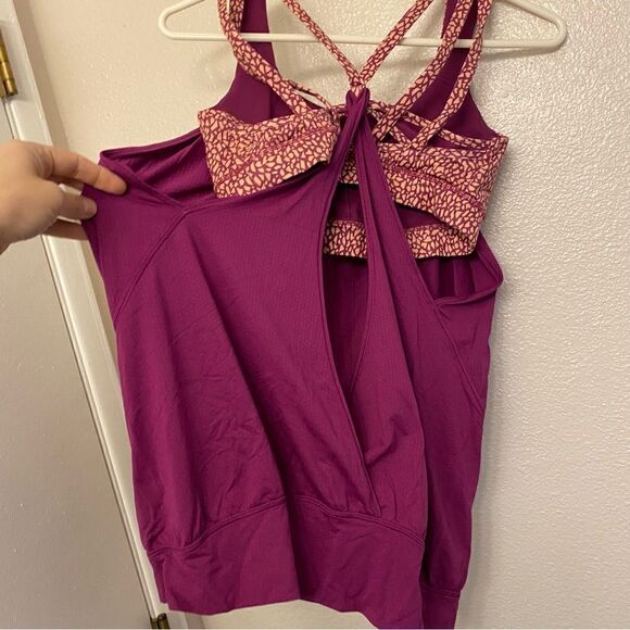 Lululemon Nouveau Limits Tank Regal Plum purple Miss Mosaic Peach Fuzz -6 - Picture 8 of 10